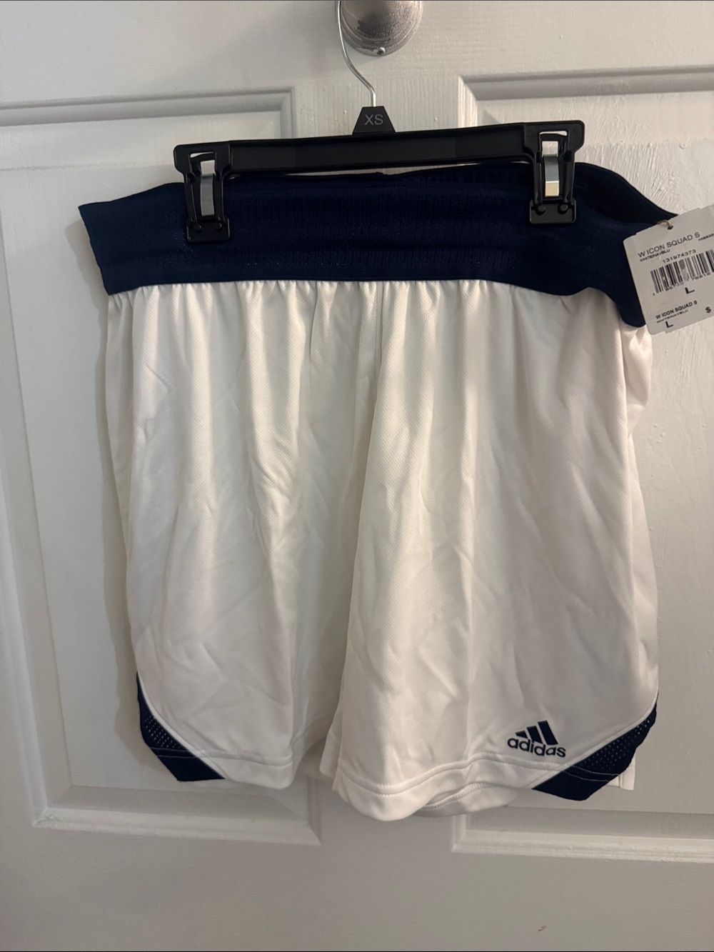 adidas White and Navy Performance Soccer Shorts